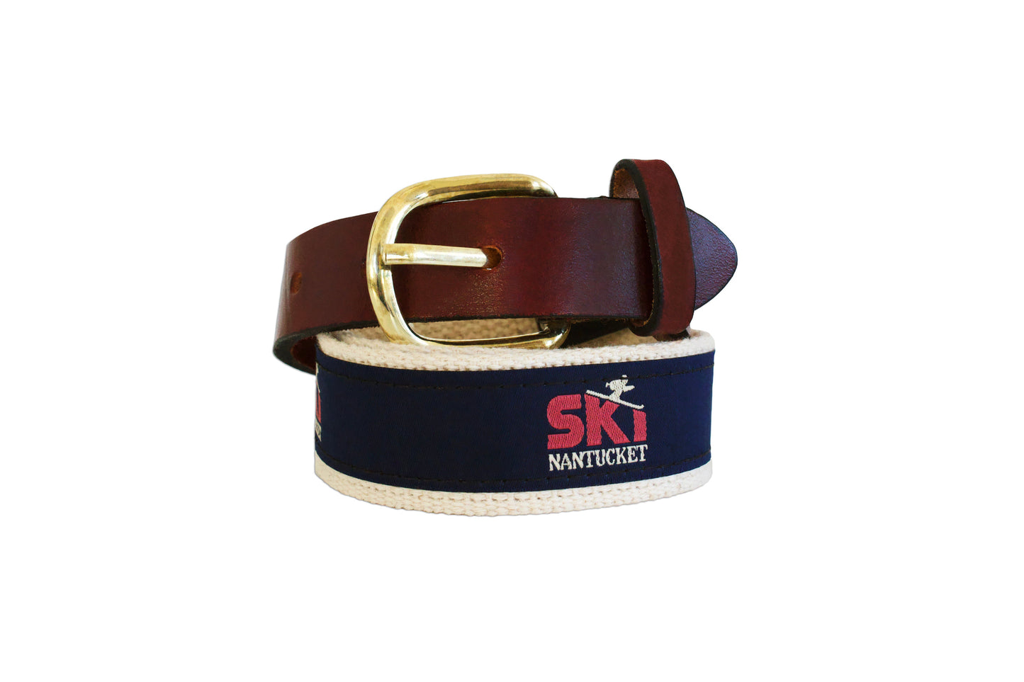 Ski Nantucket Youth Leather Tipped Belt